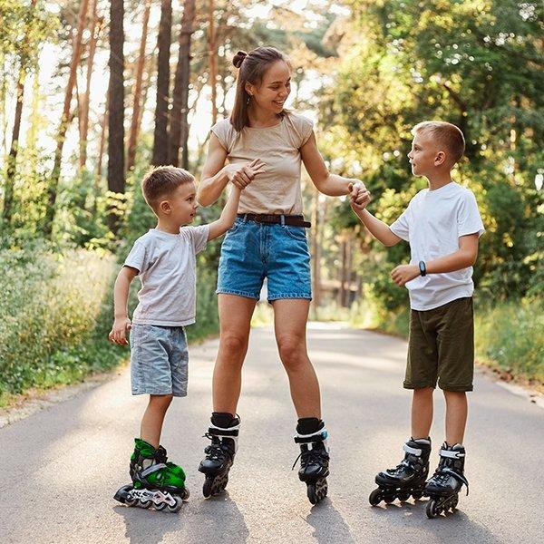Family enjoying a warm summer day.